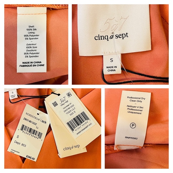 NWT CINQ A SEPT - Solid Moma Silk Top S - Picture 6 of 10